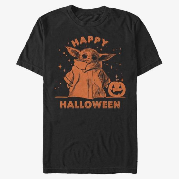 Tričko Merch Star Wars: The Mandalorian - HAPPY HALLOWEEN Unisex T-Shirt Black M