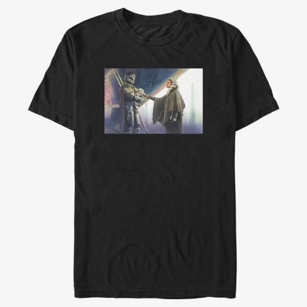 Tričko Merch Star Wars: The Mandalorian - Goodbyes Unisex T-Shirt Black XXL