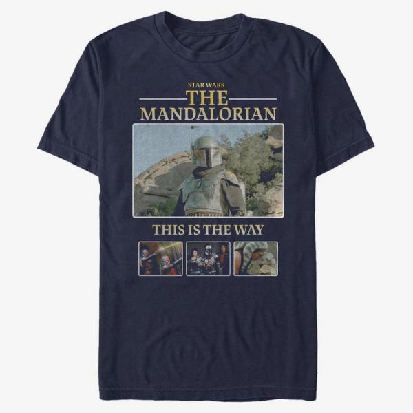 Queens Star Wars: The Mandalorian - MandoMon Epi6 United Against Unisex T-Shirt Navy Blue