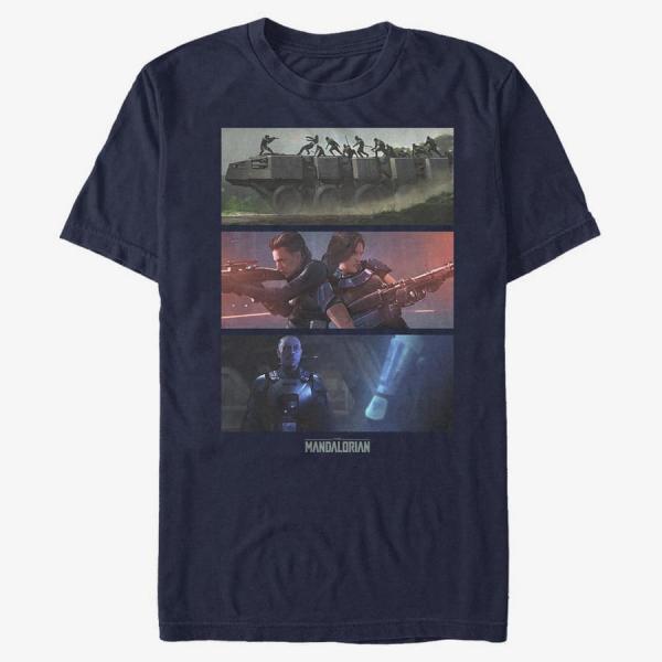 Tričko Merch Star Wars: The Mandalorian - MandoMon Epi6 Playtime Unisex T-Shirt Navy Blue XL