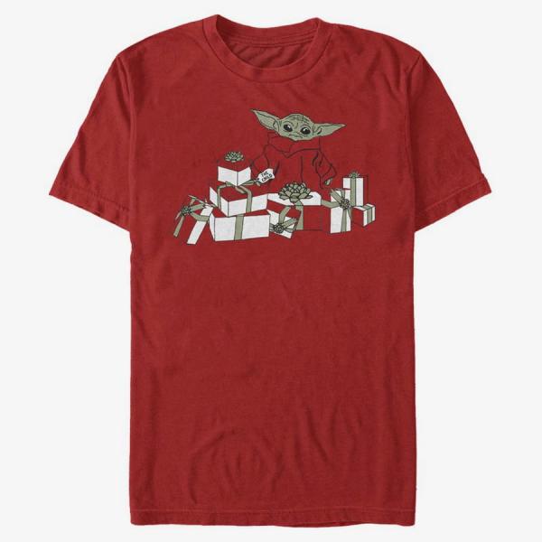 Tričko Merch Star Wars: The Mandalorian - The Child And Gifts Unisex T-Shirt Red XXXL