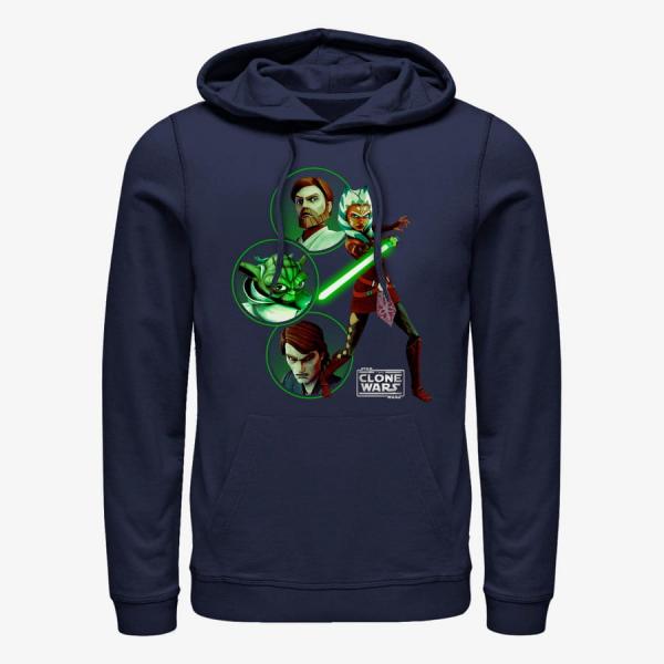 Mikina Merch Star Wars: Clone Wars - Light Side Group Unisex Hoodie Navy Blue XL