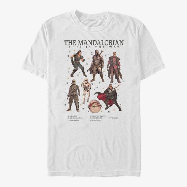 Tričko Merch Star Wars: The Mandalorian - Mando Textbook Unisex T-Shirt White S