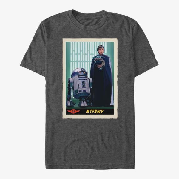 Tričko Merch Star Wars: The Mandalorian - Training Begins Card Unisex T-Shirt Dark Heather Grey XL
