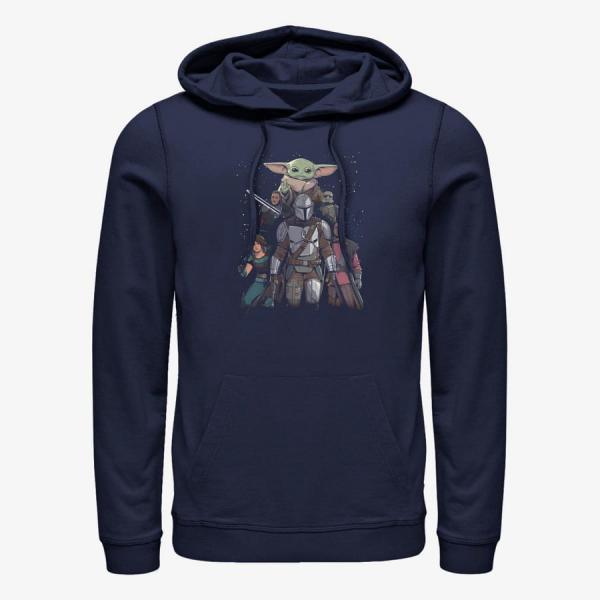 Mikina Merch Star Wars: The Mandalorian - Mandalorian Movie Poster Unisex Hoodie Navy Blue S