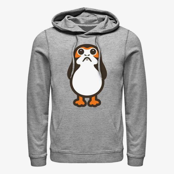 Queens Star Wars: Last Jedi - Big Porg Unisex Hoodie Heather Grey