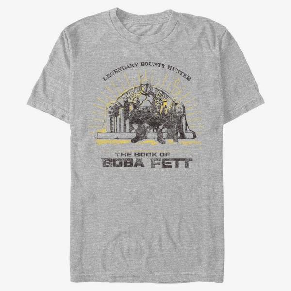 Tričko Merch Star Wars Book of Boba Fett - Legendary Bounty Hunter Unisex T-Shirt Heather Grey XXXL