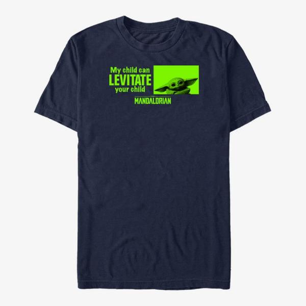 Queens Star Wars: The Mandalorian - Levitate Child Unisex T-Shirt Navy Blue