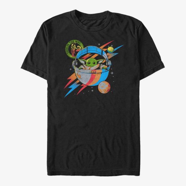 Tričko Merch Star Wars: The Mandalorian - Yoda Bolt Unisex T-Shirt Black XXL