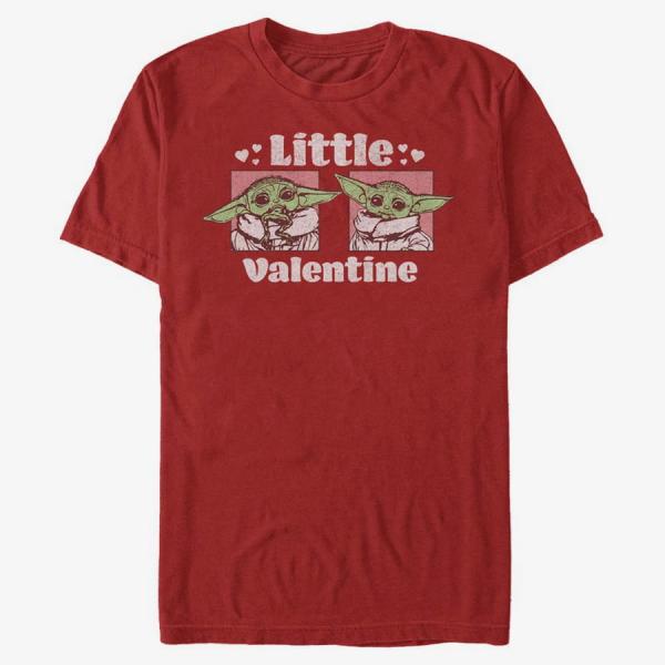 Tričko Merch Star Wars: The Mandalorian - Little Valentine Unisex T-Shirt Red XXXL