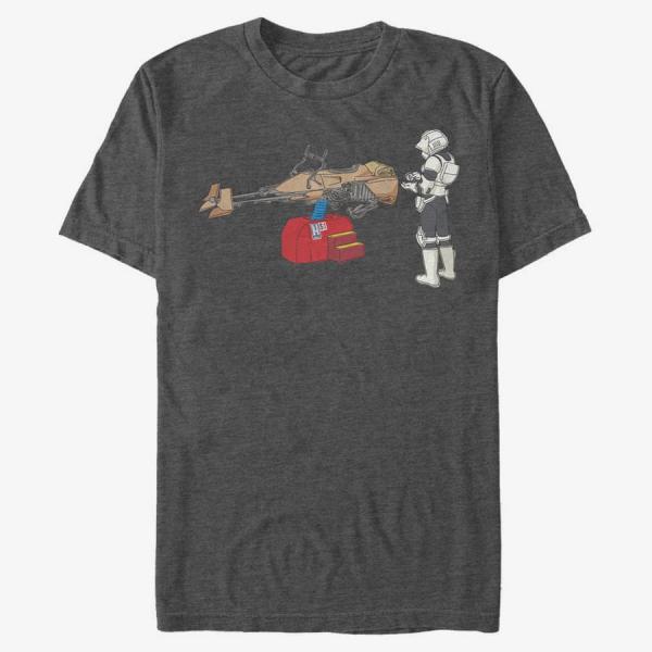 Tričko Merch Star Wars: Classic - Trooper Ride Unisex T-Shirt Dark Heather Grey L