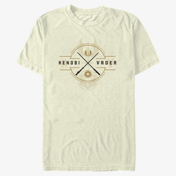 Tričko Merch Star Wars Obi-Wan - Light Saber Crest Unisex T-Shirt Natural XXL