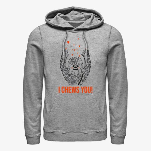 Mikina Merch Star Wars - I Chews You Chewy Unisex Hoodie Heather Grey S
