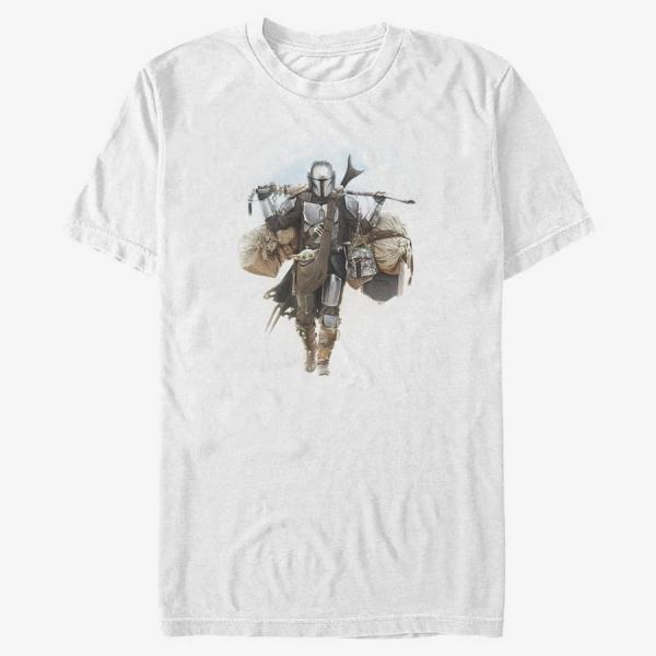 Queens Star Wars: The Mandalorian - Walking Mando Unisex T-Shirt White
