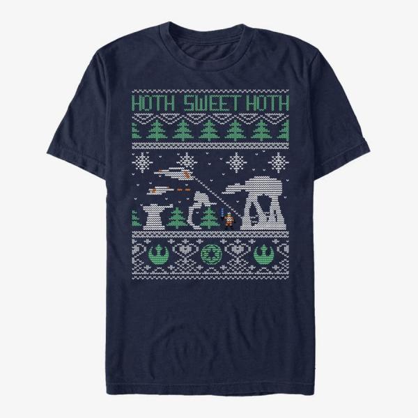 Tričko Merch Star Wars: Classic - Holiday Battle Unisex T-Shirt Navy Blue L