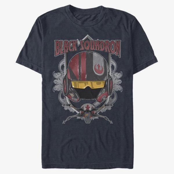 Tričko Merch Star Wars: Episode 7 - Black Leader Unisex T-Shirt Navy Blue M