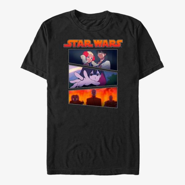Tričko Merch Star Wars: Visions - Village Bride Panels Unisex T-Shirt Black XXXL