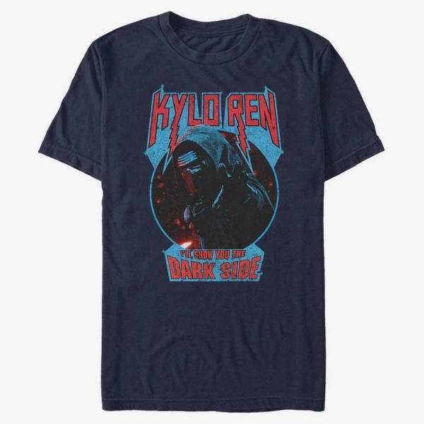 Tričko Merch Star Wars: Episode 7 - Darkside Dude Unisex T-Shirt Navy Blue XXL