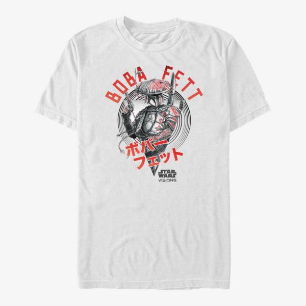 Tričko Merch Star Wars: Visions - The Boba Fett Unisex T-Shirt White M