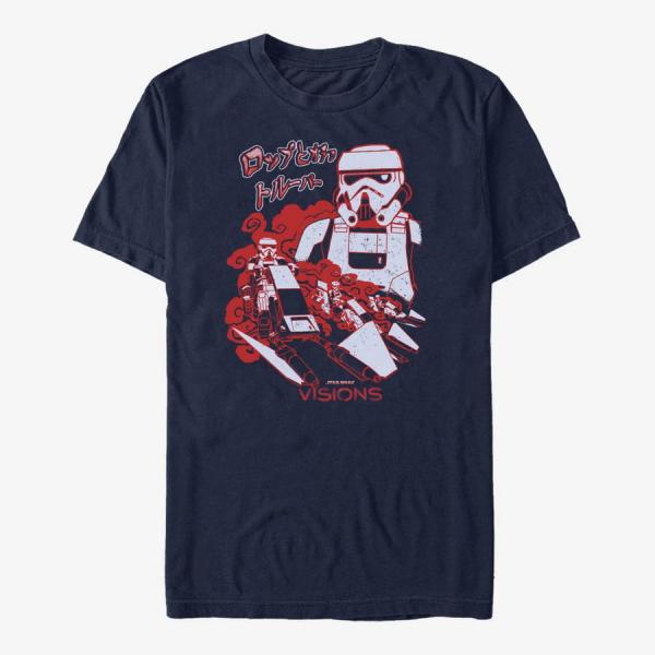 Tričko Merch Star Wars: Visions - Nice Ride 4 A Trooper Unisex T-Shirt Navy Blue XXL