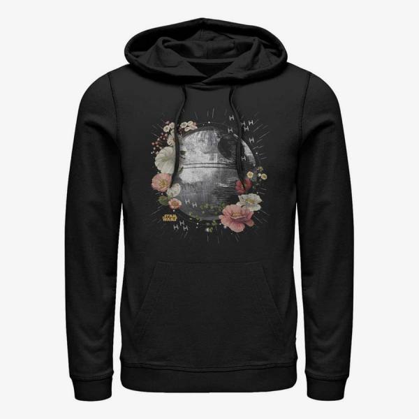 Mikina Merch Star Wars: Classic - FLORAL DEATH STAR Unisex Hoodie Black S