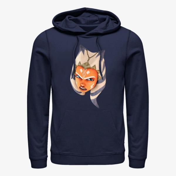 Queens Star Wars: Clone Wars - Ahsoka Face Unisex Hoodie Navy Blue