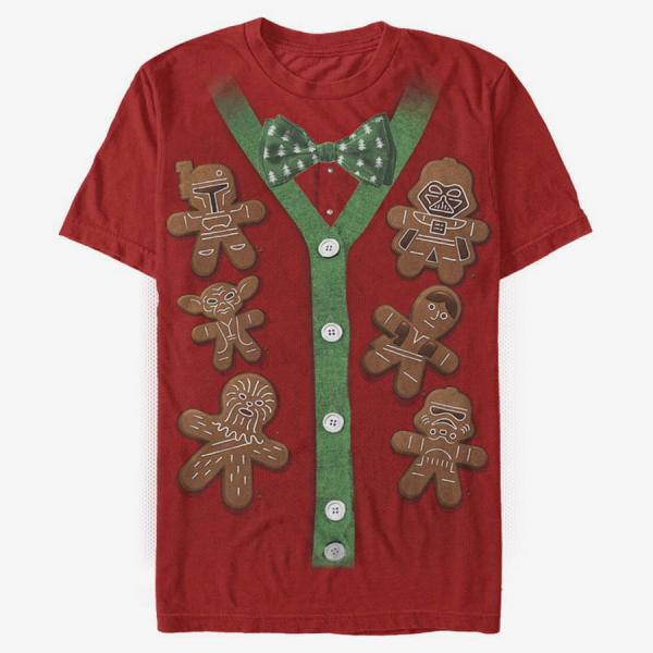 Tričko Merch Star Wars: Classic - Xmas Cookies Unisex T-Shirt Red XXL