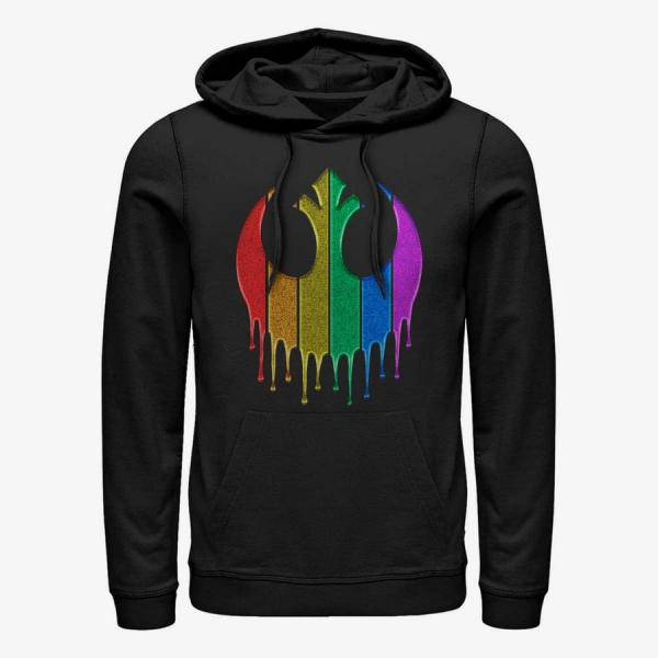 Queens Star Wars: Classic - Rainbow Sparkle Rebel Drip Unisex Hoodie Black