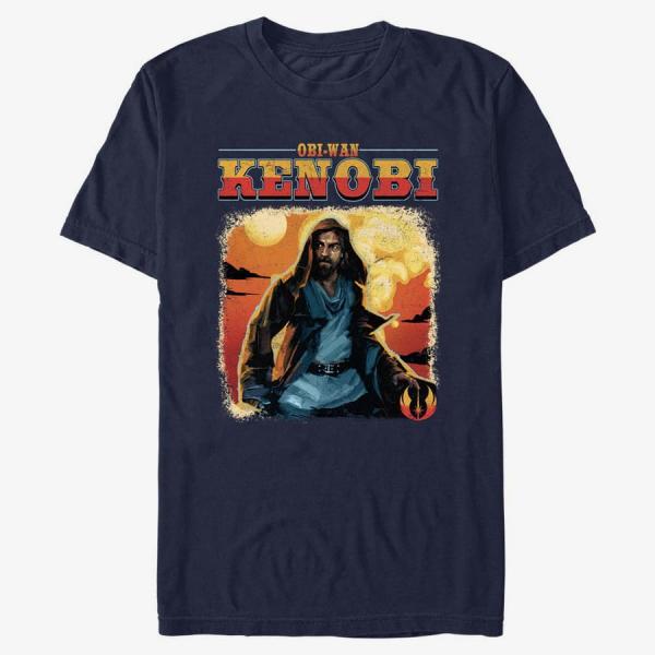 Tričko Merch Star Wars Obi-Wan - Western ObiWan Unisex T-Shirt Navy Blue L