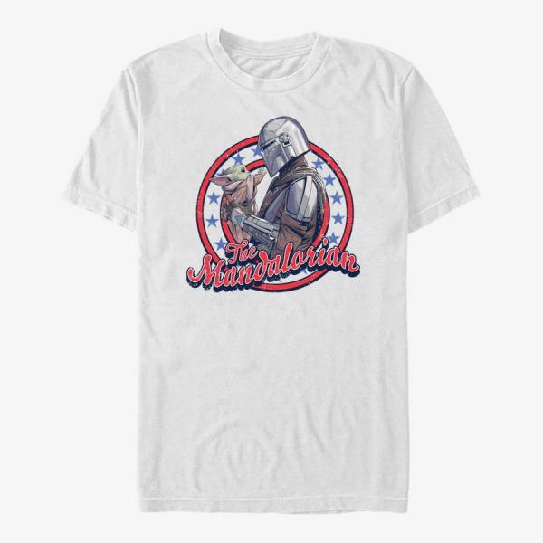 Queens Star Wars: Classic - Mando And Grogu Unisex T-Shirt White