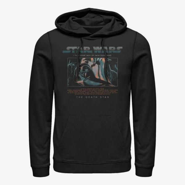 Mikina Merch Star Wars - Vader Lightning Unisex Hoodie Black XXL