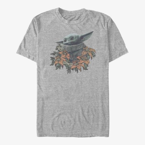 Tričko Merch Star Wars: The Mandalorian - FLOWER CHILD Unisex T-Shirt Heather Grey M