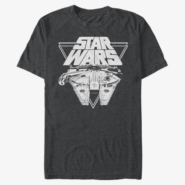 Tričko Merch Star Wars: Last Jedi - Falcon_Strike Unisex T-Shirt Dark Heather Grey XXL