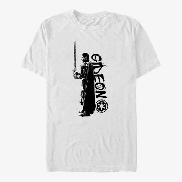 Tričko Merch Star Wars: The Mandalorian - Gideon Splatter Unisex T-Shirt White S