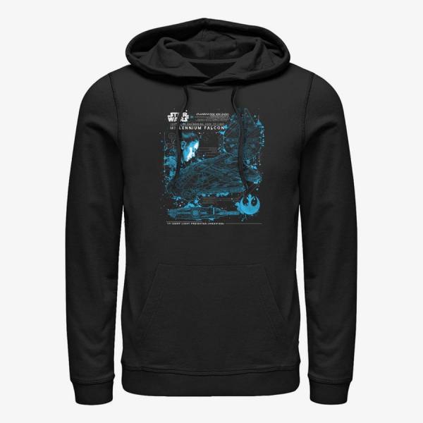 Mikina Merch Star Wars: The Mandalorian - The Falcon Unisex Hoodie Black S