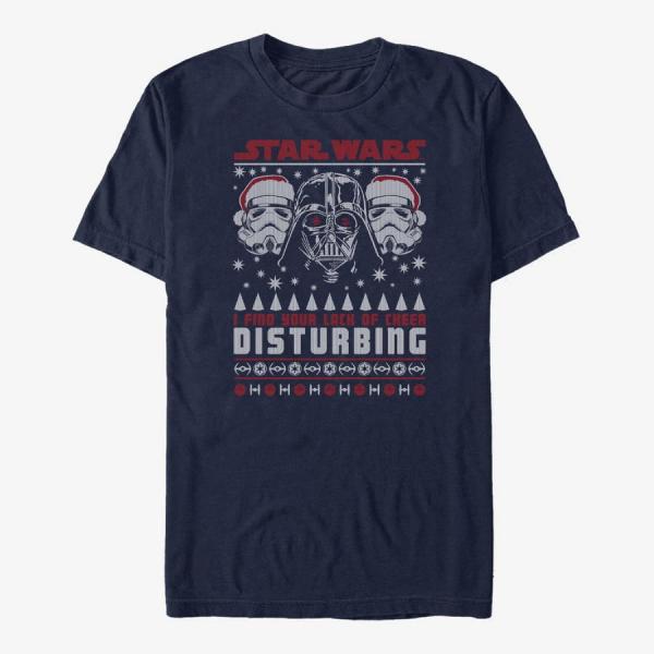 Tričko Merch Star Wars: Classic - Disturbing Sweater Unisex T-Shirt Navy Blue XL