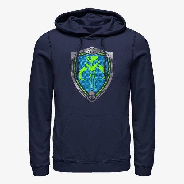 Mikina Merch Star Wars: The Mandalorian - MANDO SHIELD Unisex Hoodie Navy Blue S