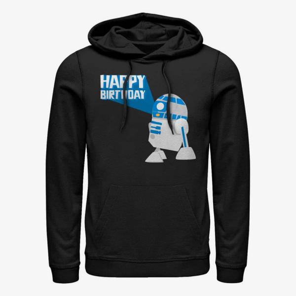 Queens Star Wars: Classic - R2D2 Happy B Day Unisex Hoodie Black