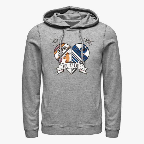 Mikina Merch Star Wars: The Force Awakens - BB8 heart R2 Unisex Hoodie Heather Grey S