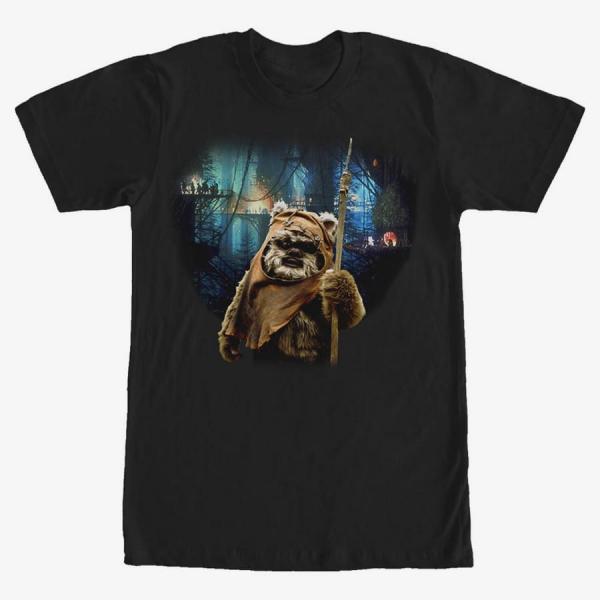 Tričko Merch Star Wars: Classic - Wicket Village Unisex T-Shirt Black M
