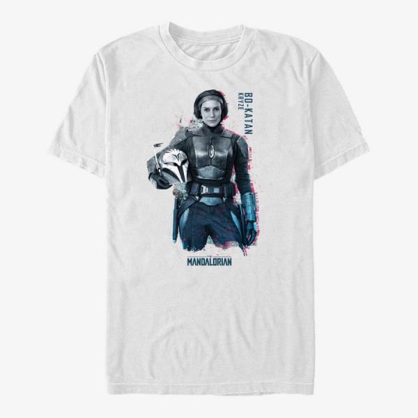 Tričko Merch Star Wars: The Mandalorian - MandoMon Epi3 Upwards Unisex T-Shirt White XL