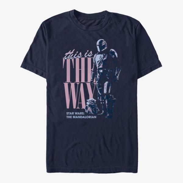 Tričko Merch Star Wars: The Mandalorian - MandoMon Epi2 Duel Unisex T-Shirt Navy Blue L