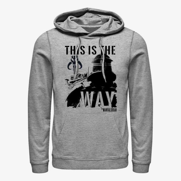 Mikina Merch Star Wars: The Mandalorian - Inked Mando Unisex Hoodie Heather Grey S