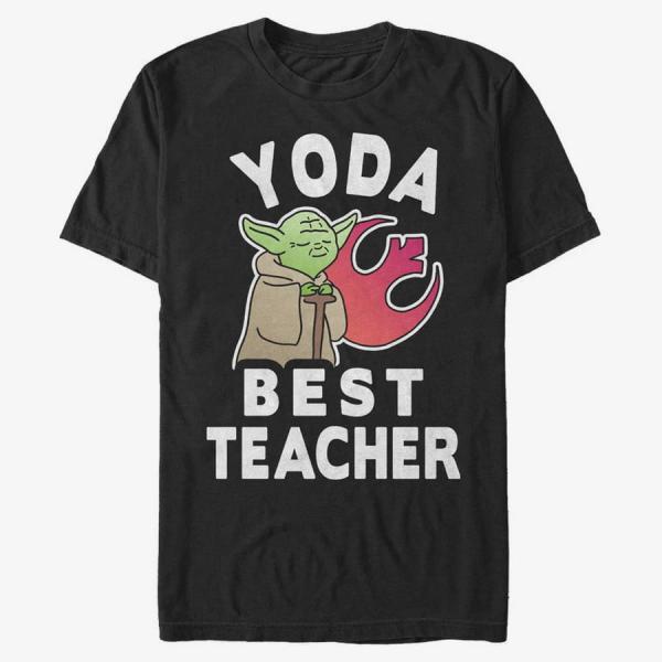 Tričko Merch Star Wars: Clone Wars - Yoda Teacher Unisex T-Shirt Black S