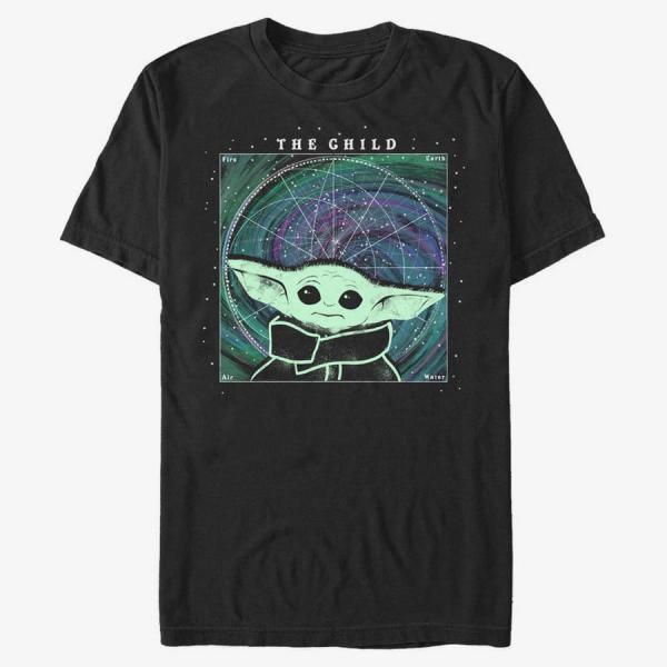 Queens Star Wars: The Mandalorian - Yoda Child Space Unisex T-Shirt Black