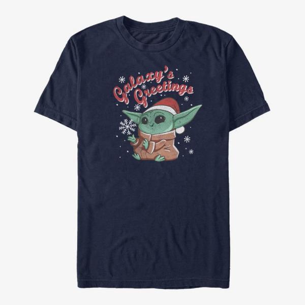 Queens Star Wars: The Mandalorian - CHILD GREETINGS Unisex T-Shirt Navy Blue