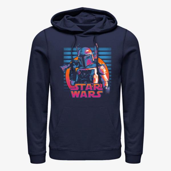 Mikina Merch Star Wars: Classic - Neon Fett Unisex Hoodie Navy Blue M