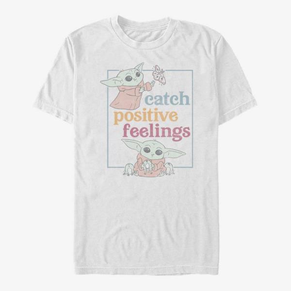 Tričko Merch Star Wars: The Mandalorian - Positive Feelings Unisex T-Shirt White XL