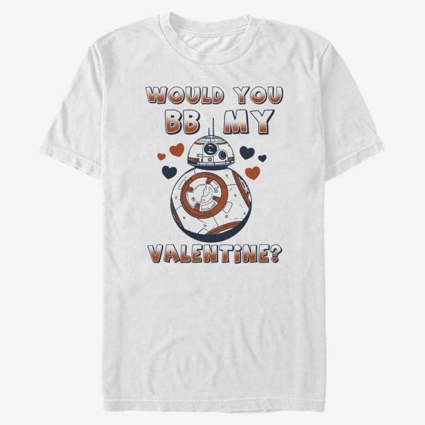 Tričko Merch Star Wars: The Force Awakens - BB My Valentine Unisex T-Shirt White S