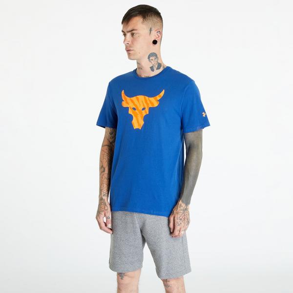 Tričko Under Armour Project Rock Brahma Bull T-Shirt Blue Mirage/ Orange Blast XL